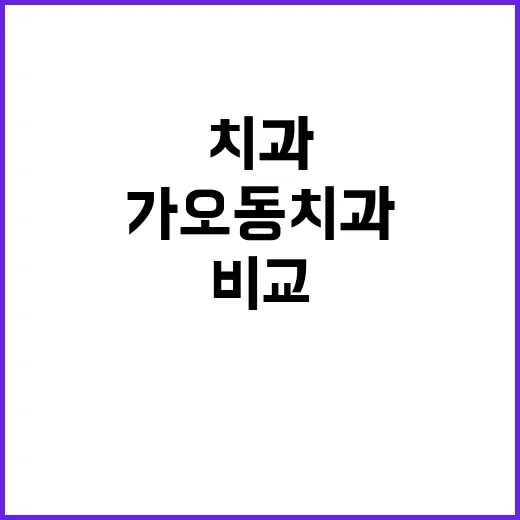 가오동치과 고르려면 이렇게 비교해보면 덜 헷갈립니다 - 요약
