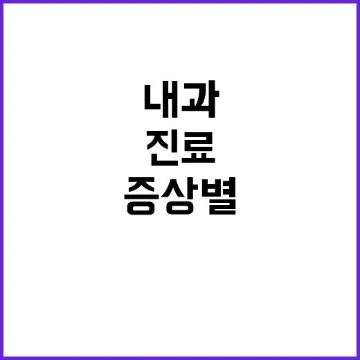 내과 처음 가는 분을 위한 증상별 진료 받는 방법 - 요약