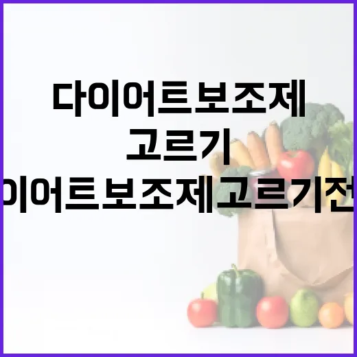 다이어트보조제 고르기 전에 확인하는 방법 - 요약