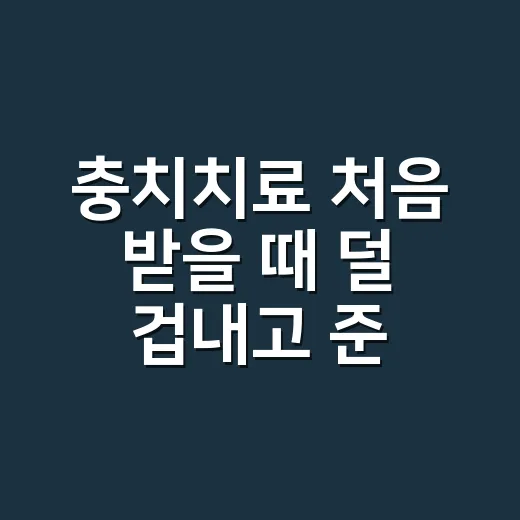 충치치료 처음 받을 때 덜 겁내고 준비하는 방법 - 요약
