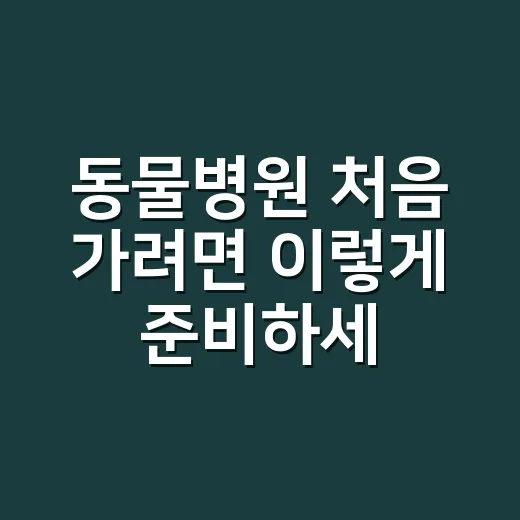 동물병원 처음 가려면 이렇게 준비하세요 - 요약