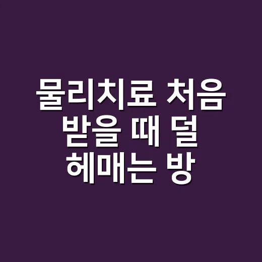 물리치료 처음 받을 때 덜 헤매는 방법 - 요약