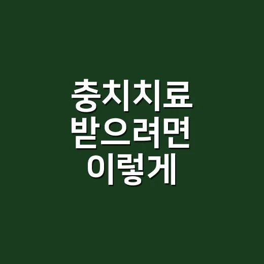 충치치료 받으려면 이렇게 준비하면 덜 막막합니다 - 요약