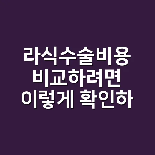 라식수술비용 비교하려면 이렇게 확인하세요 - 요약