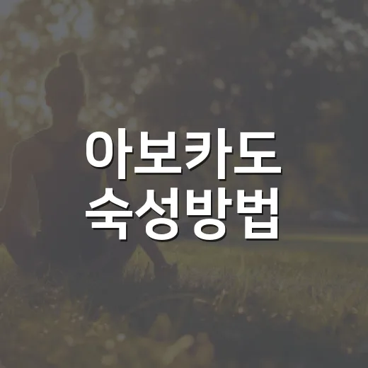 아보카도 숙성방법, 딱딱한 과일을 먹기 좋게 익히려면 이렇게 - 요약