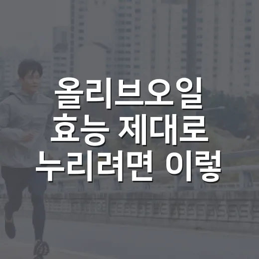 올리브오일 효능 제대로 누리려면 이렇게 먹는 방법 - 요약