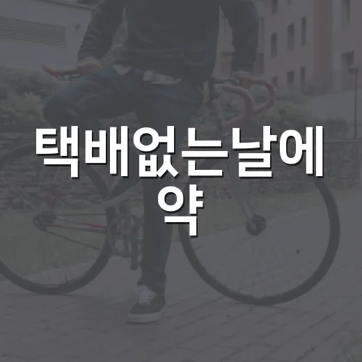 택배없는날에 약·검체·병원 서류 받으려면 이렇게 준비하세요 - 요약