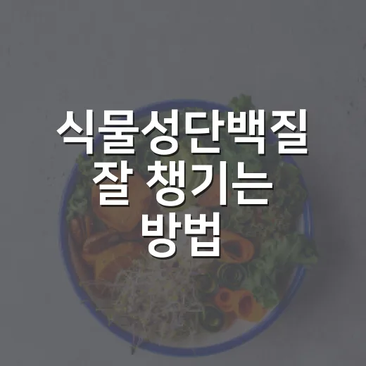 식물성단백질 잘 챙기는 방법, 콩만 먹기보다 조합이 중요합니다 - 요약