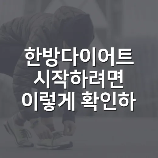 한방다이어트 시작하려면 이렇게 확인하세요 - 요약