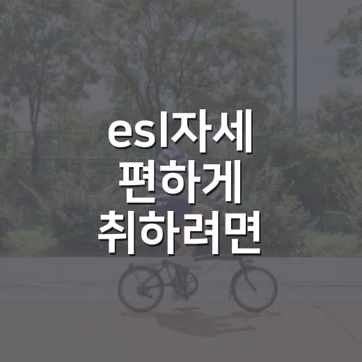 esl자세 편하게 취하려면 이렇게 준비하세요 - 요약