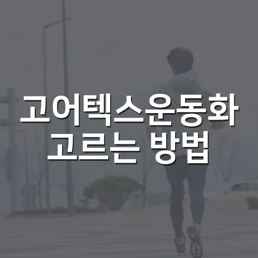 고어텍스운동화 고르는 방법, 발이 편하려면 이렇게 보세요 - 요약