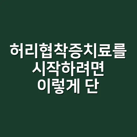 허리협착증치료를 시작하려면 이렇게 단계별로 보세요 - 요약