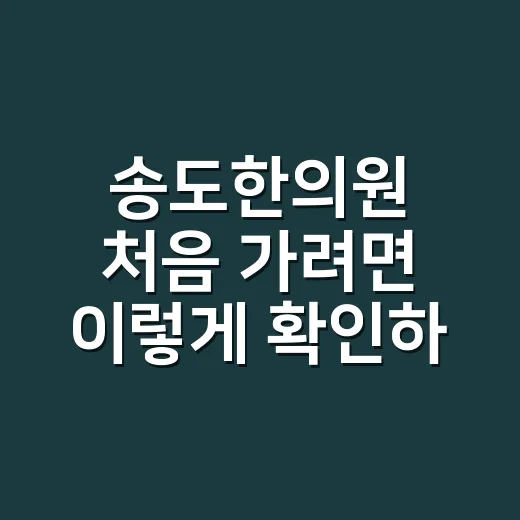 송도한의원 처음 가려면 이렇게 확인하면 덜 헤맵니다 - 요약