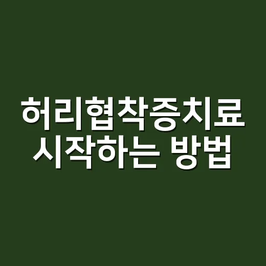 허리협착증치료 시작하는 방법, 걷기 힘들 때 단계별로 잡는 법 - 요약