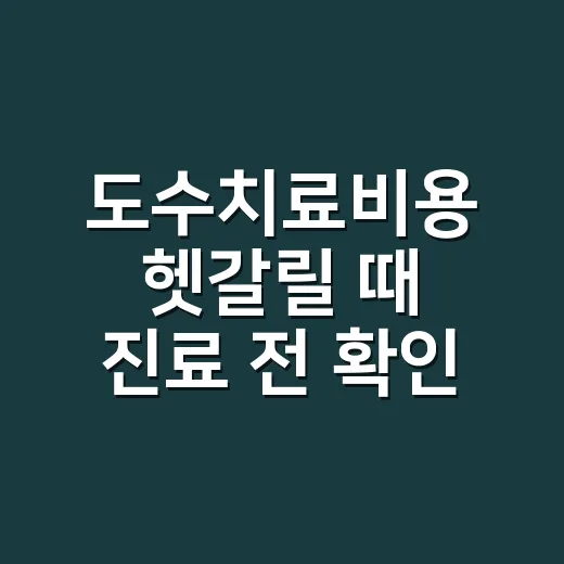 도수치료비용 헷갈릴 때 진료 전 확인하는 방법 - 요약