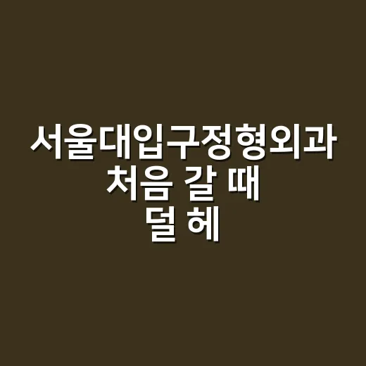 서울대입구정형외과 처음 갈 때 덜 헤매고 진료받는 방법 - 요약