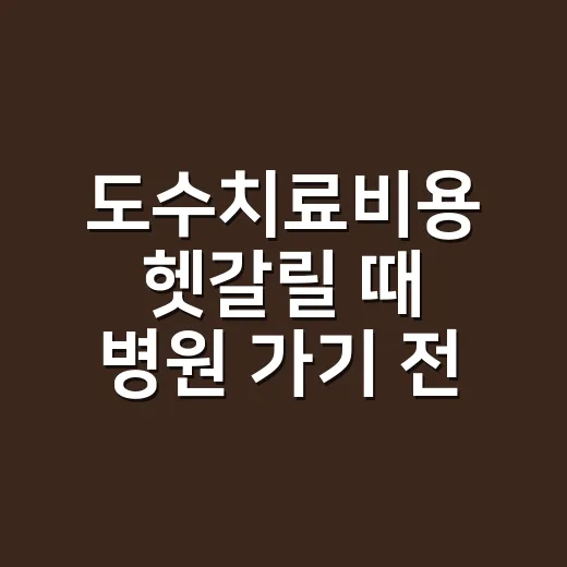 도수치료비용 헷갈릴 때 병원 가기 전 확인하는 방법 - 요약