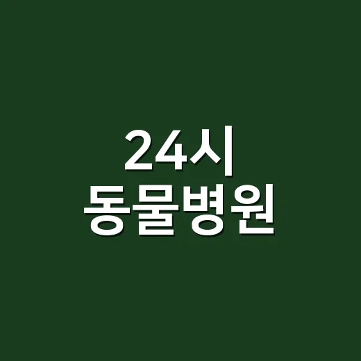 24시 동물병원, 꼭 알아야 할 이용 팁 - 요약