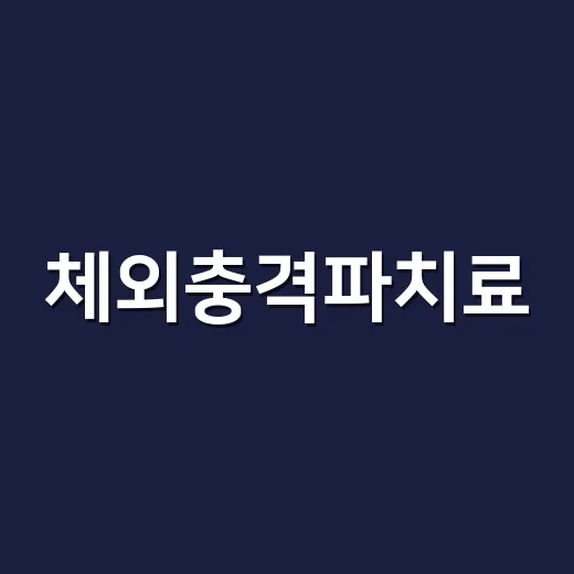 체외충격파치료, 초보자를 위한 이해와 활용법 - 요약