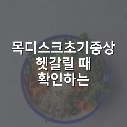 목디스크초기증상 헷갈릴 때 확인하는 방법 - 요약