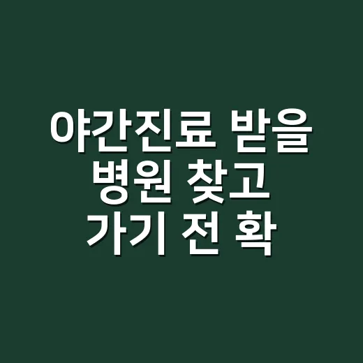 야간진료 받을 병원 찾고 가기 전 확인하는 방법 - 요약