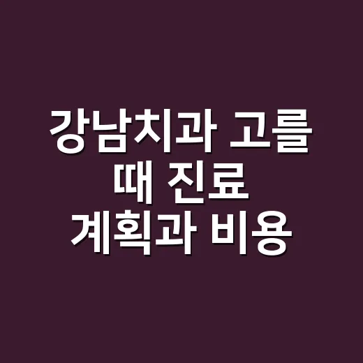 강남치과 고를 때 진료 계획과 비용 확인하는 방법 - 요약