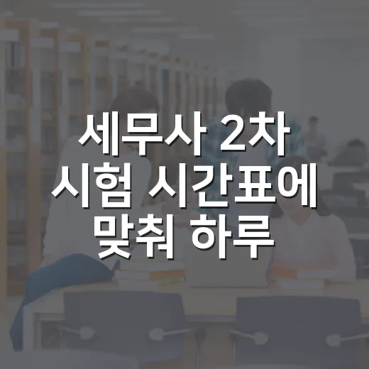 세무사 2차 시험 시간표에 맞춰 하루 운영하는 방법 - 요약