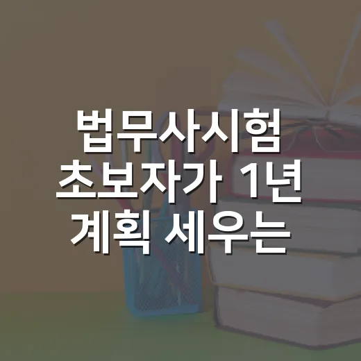 법무사시험 초보자가 1년 계획 세우는 방법 - 요약