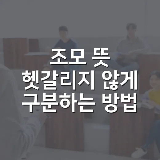 조모 뜻 헷갈리지 않게 구분하는 방법 - 요약
