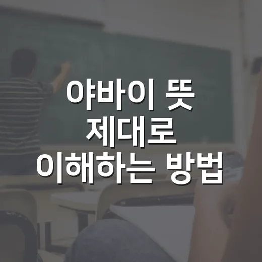 야바이 뜻 제대로 이해하는 방법, 일본어 초보자가 헷갈리지 않으려면 이렇게 - 요약