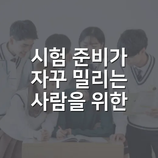 시험 준비가 자꾸 밀리는 사람을 위한 공부 시스템 만드는 방법 - 요약