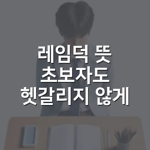 레임덕 뜻 초보자도 헷갈리지 않게 이해하는 방법 - 요약