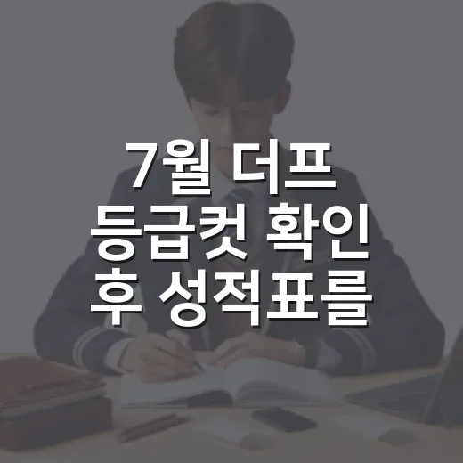 7월 더프 등급컷 확인 후 성적표를 공부 계획으로 바꾸는 방법 - 요약
