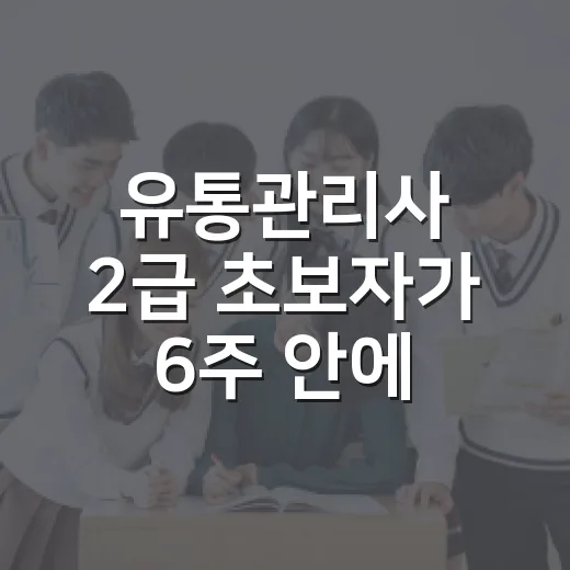 유통관리사 2급 초보자가 6주 안에 공부 루틴 만드는 방법 - 요약