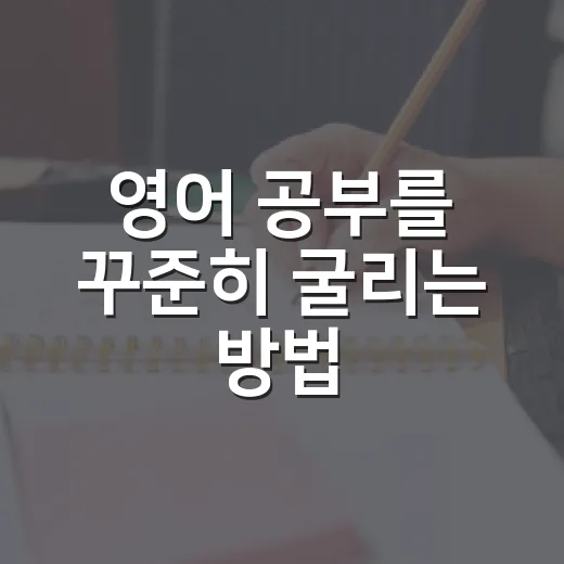 영어 공부를 꾸준히 굴리는 방법: 시험 준비생을 위한 현실적인 루틴 만들기 - 요약