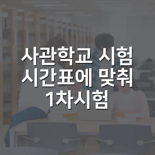 사관학교 시험 시간표에 맞춰 1차시험 준비하는 방법 - 요약