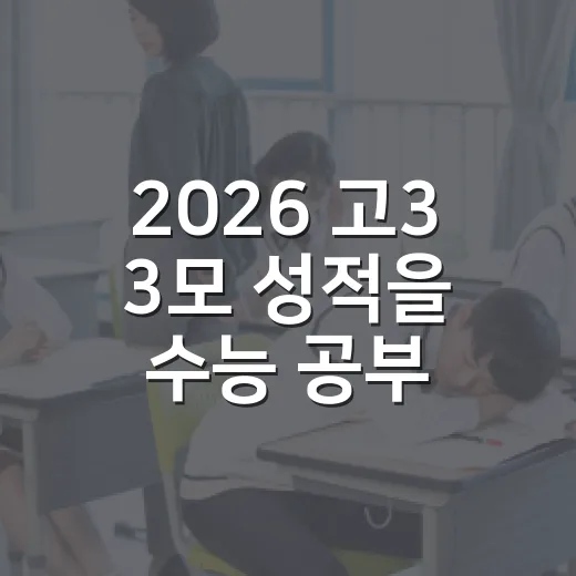 2026 고3 3모 성적을 수능 공부 계획으로 바꾸는 방법 - 요약