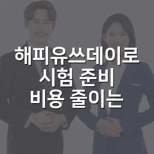 해피유쓰데이로 시험 준비 비용 줄이는 방법 - 요약