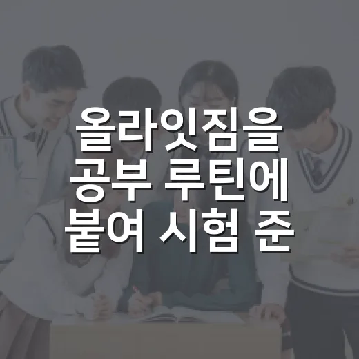 올라잇짐을 공부 루틴에 붙여 시험 준비를 오래 끌고 가는 방법 - 요약