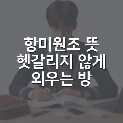 항미원조 뜻 헷갈리지 않게 외우는 방법 - 요약