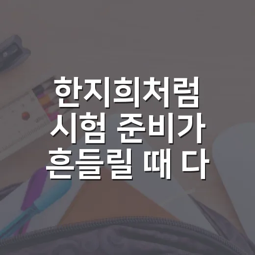 한지희처럼 시험 준비가 흔들릴 때 다시 굴러가게 만드는 방법 - 요약