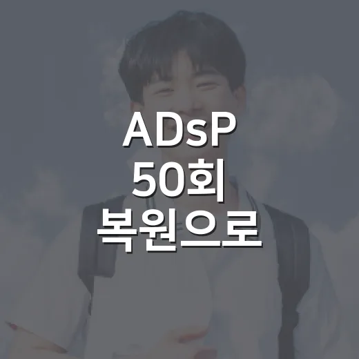 ADsP 50회 복원으로 합격선까지 끌어올리는 공부 방법 - 요약