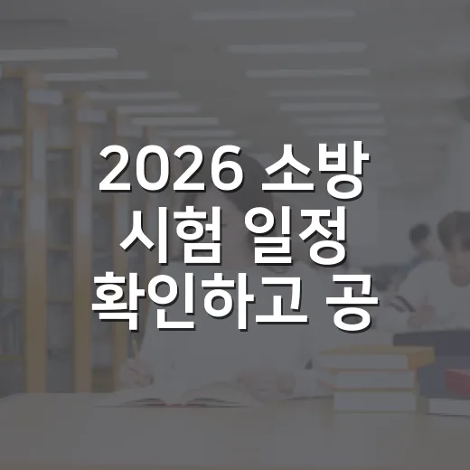 2026 소방 시험 일정 확인하고 공부 계획 잡는 방법 - 요약
