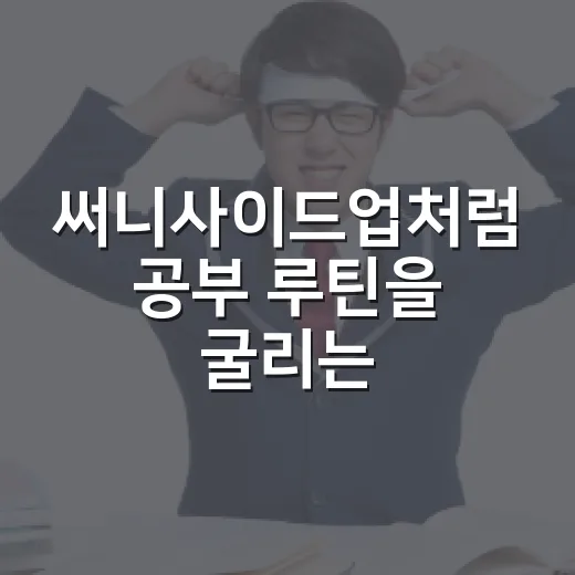 써니사이드업처럼 공부 루틴을 굴리는 방법 - 요약