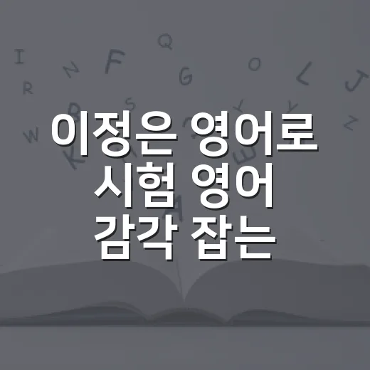 이정은 영어로 시험 영어 감각 잡는 방법 - 요약