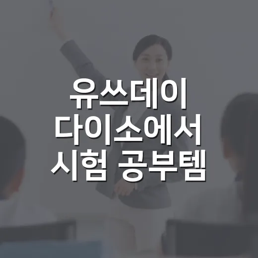 유쓰데이 다이소에서 시험 공부템 고르는 방법 - 요약