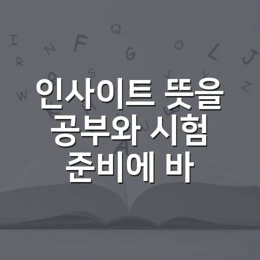인사이트 뜻을 공부와 시험 준비에 바로 쓰는 방법 - 요약