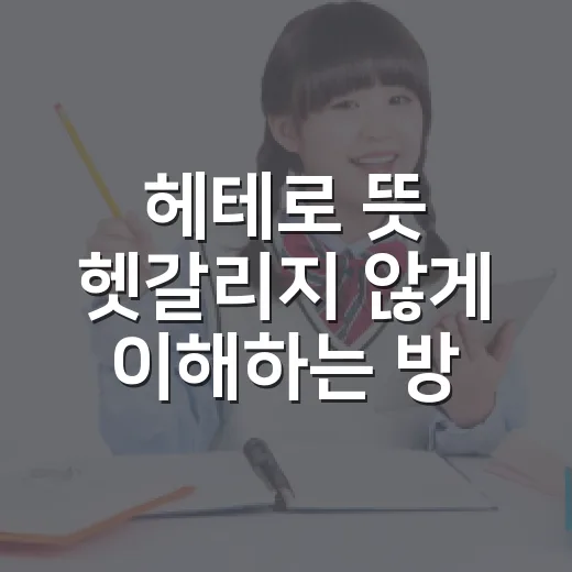 헤테로 뜻 헷갈리지 않게 이해하는 방법 - 요약