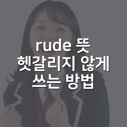 rude 뜻 헷갈리지 않게 쓰는 방법: 무례한 말과 캐주얼한 표현 구분하기 - 요약