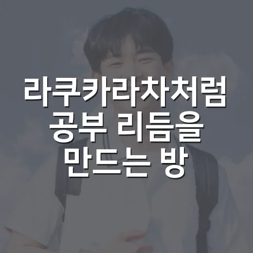 라쿠카라차처럼 공부 리듬을 만드는 방법 - 요약